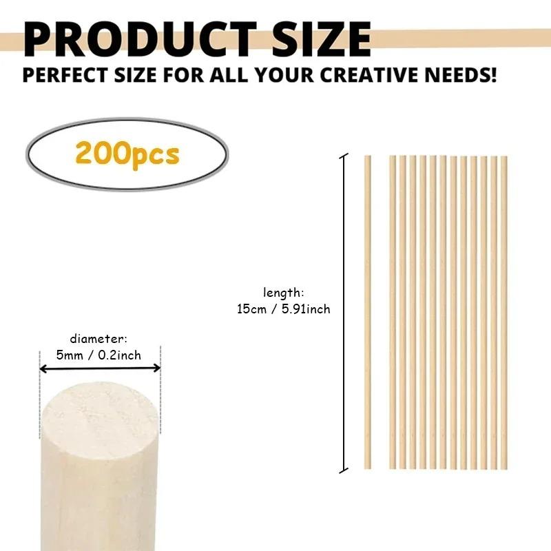 

10-30cm Birch Wood Sticks, Unfinished Natural Wooden Dowel Rods for DIY Craft, Art, Home Decor, Tiered Cake Support, Staining