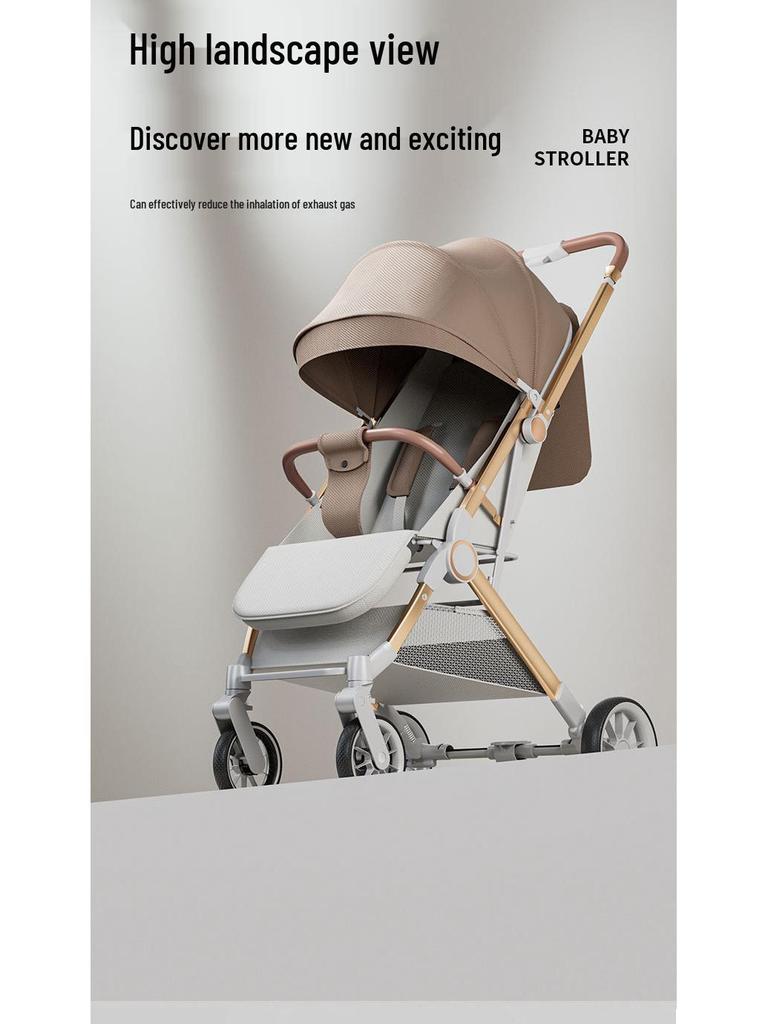 Two-way, Three-position Stroller: Sit or Lie, One-click Fold, Ultra-light, Portable Four-wheel Outdoor Baby Carriage.