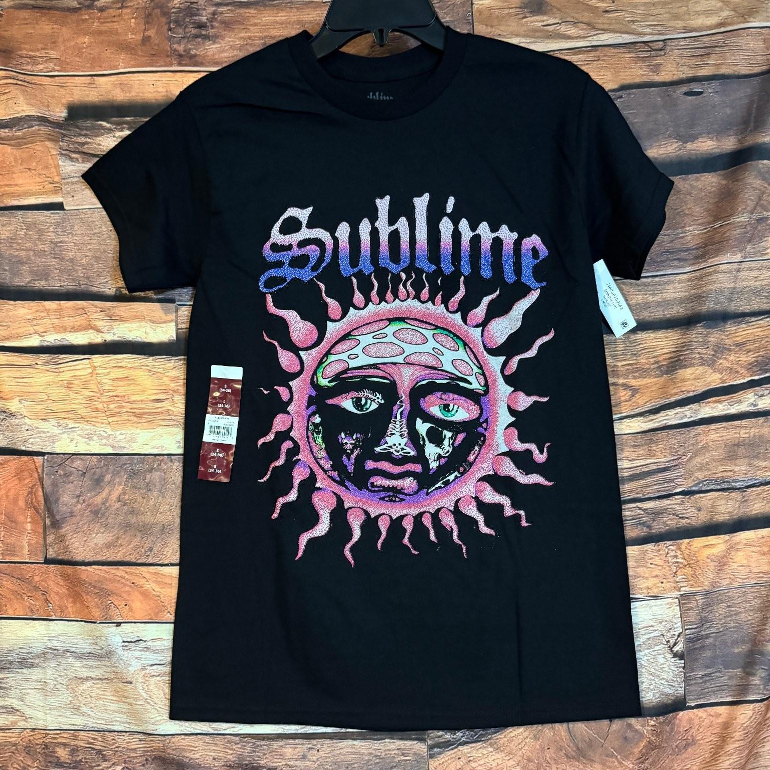 Sublime Men s Black S Cotton Graphic Sun Logo Band Tee Unisex T-Shirt XXXXL