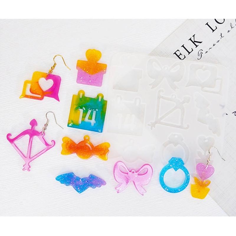 Versatile Resin Casting Mold DIY Earrings Pendant Mold Valentine's Day Epoxy Molds Perfect for Creating Jewelry Earrings