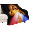 The Divine Mercy, Jesus I Trust In You, Saint Faustina, Divine Mercy Throw Blanket Machine Washable Soft Warm Blanket