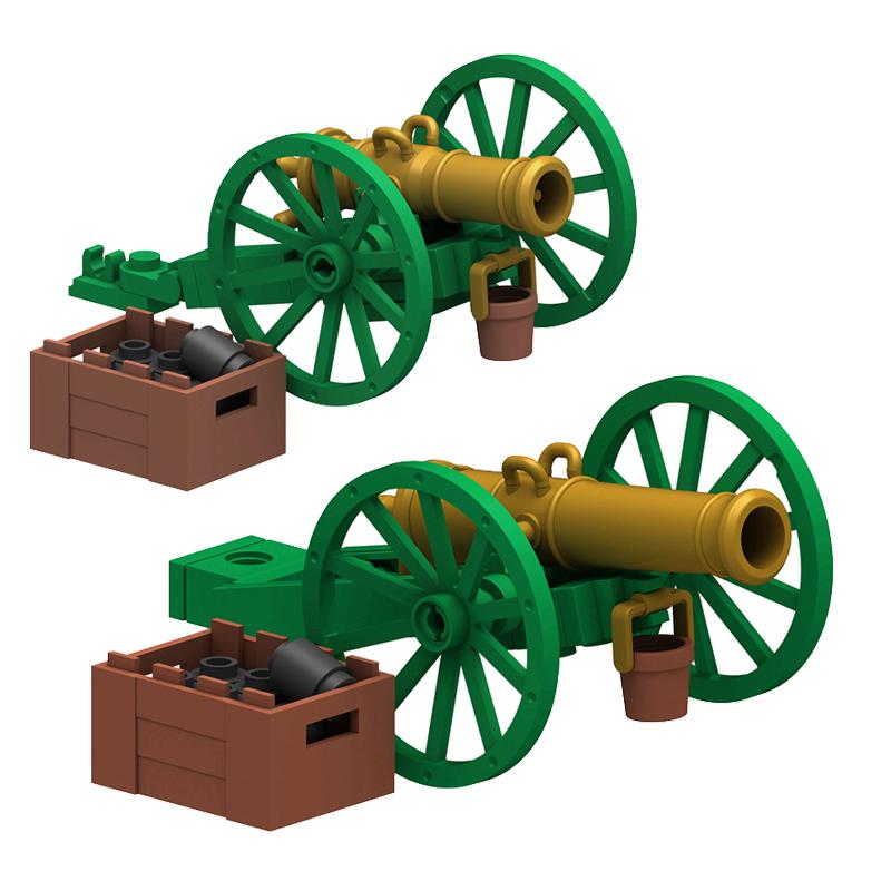 MOC Medieval Army Weapons Building Blocks Cannon Pirate Ship Soldiers Figures Military War Scene Assembling Mini Brick Toy Gifts