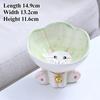 Ceramic Cute Flowers Cats and Dogs Bowls, High-Foot Protection, Cervical Spine, Food Basin, Drinking Cat Bowl, Pet Products, 1Pc