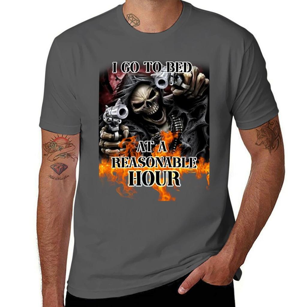 I Go To Bed At A Reasonable Hour Tshirt Casual Streetwear Short Sleeve Tee