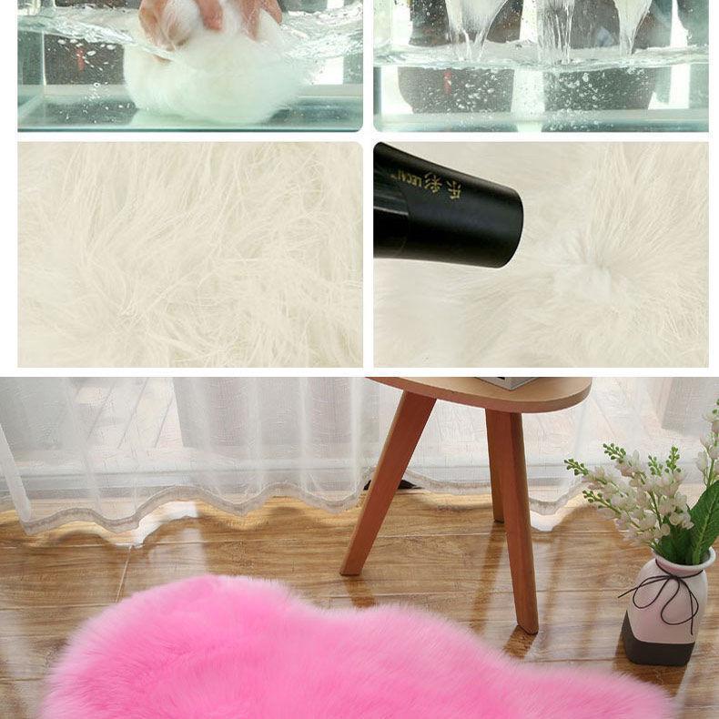 Girly Irregular-Shaped Faux Wool Plush Carpet for Bedroom, Living Room, or Bay Window
