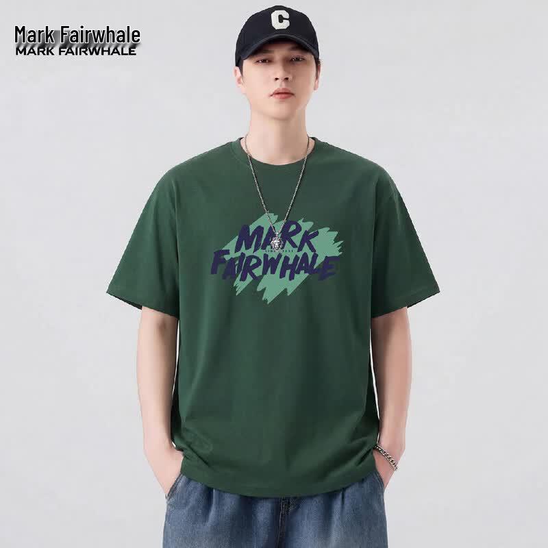 Mark Fairwhale Men's Loose Fit Printed Cotton T-Shirt
