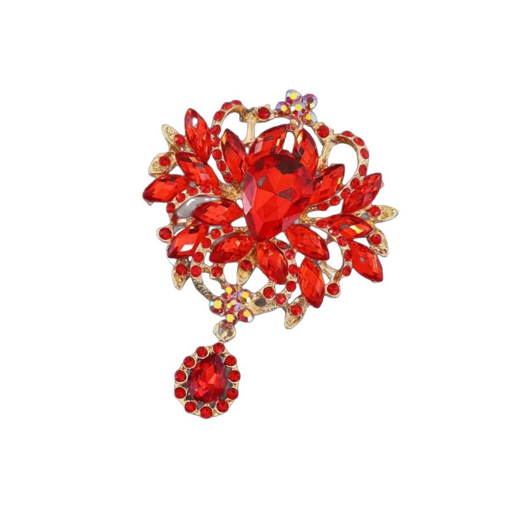 European & American Retro Crystal Brooch: High-End Court Style Pin Fashion Accessories.
