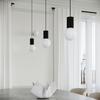 Lampa Wisząca Nowoczesna Czarna Ryflowana Szklana Biała Kula Do Salonu Jadalni Nad Stół 1Xg9 8W Halo Sollux Lighting