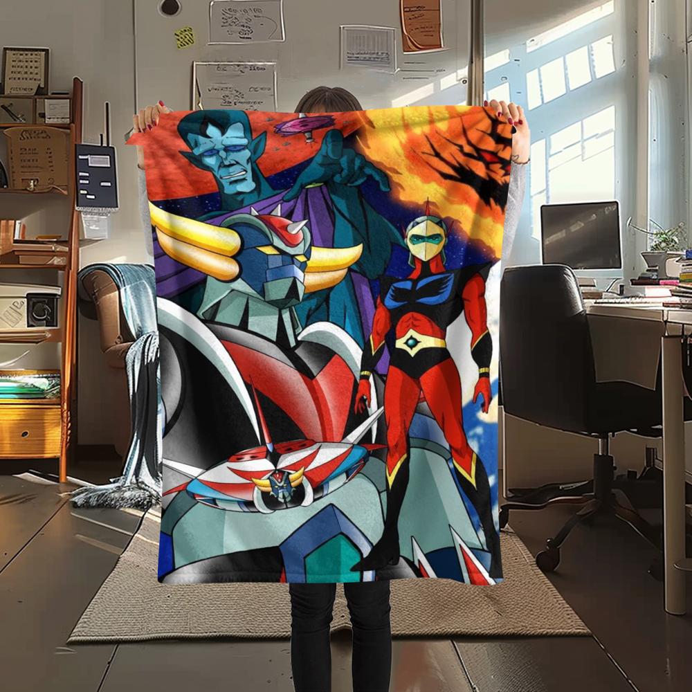 1 Stück Grendizer Goldorak Druck Flanelldecke, Hohe Qualität, Bequem für alle Jahreszeiten, Heimdekoration, Wärme und Komfort, Perfekt für Weihnachtsgeschenke 51