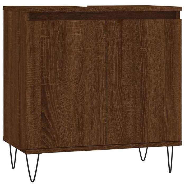 VidaXL Bathroom Cabinet Brown Oak 58x33x60 Cm Engineered Wood 831587
