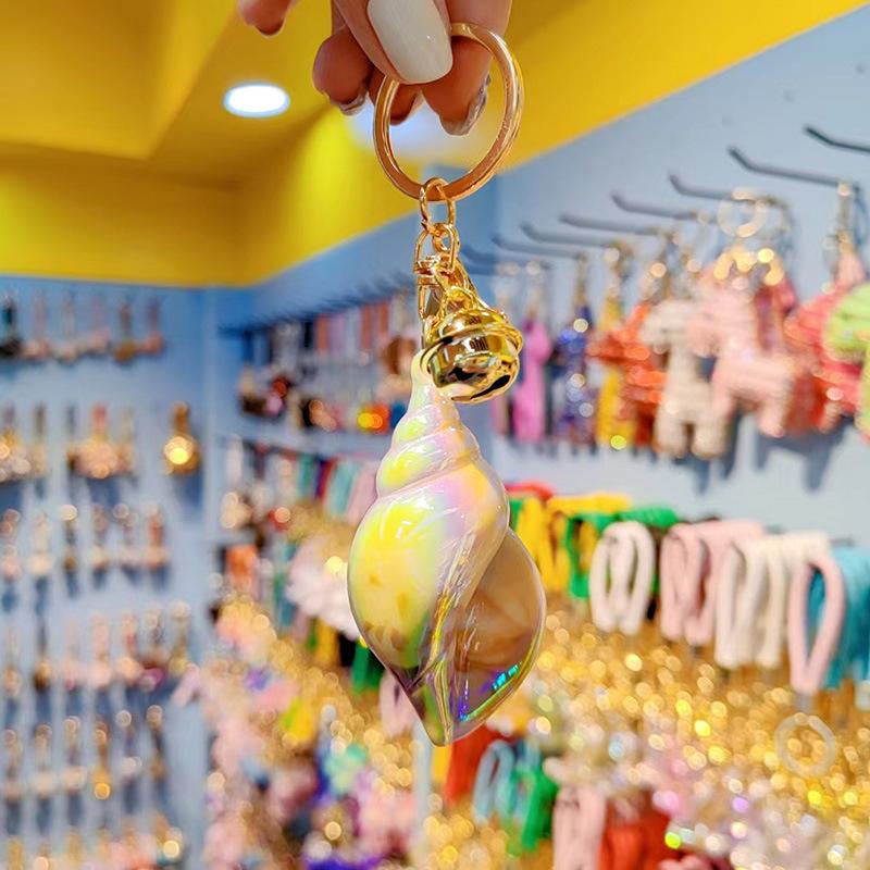 Conch Keyrings With Bell Keychain Beach Shells Pendant Exquisite Bag Key Ring Ornaments