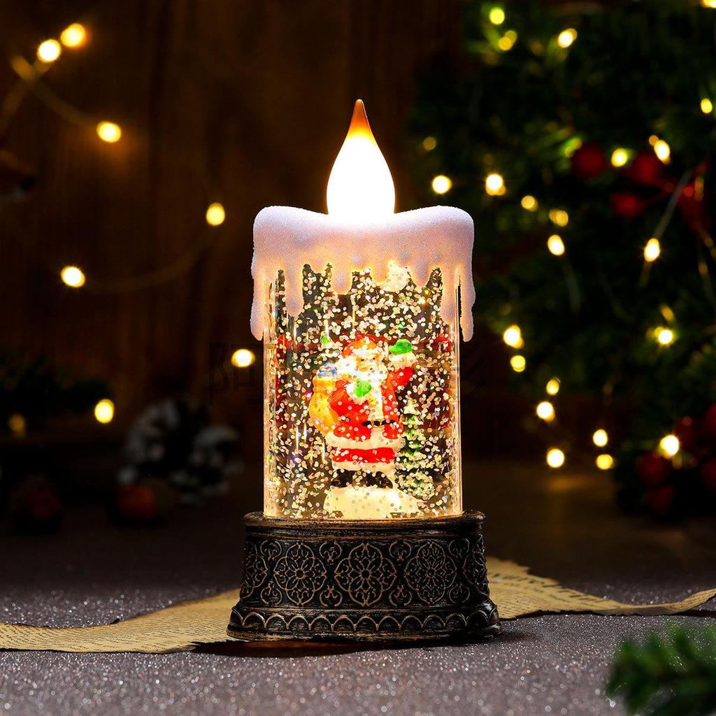 Leuchtendes Weihnachts-Telefonzellen-Ornament mit Öllampen-Szene zur Innendekoration