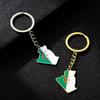 Algeria Map Flag Keychain Stainless Steel Keychain Algeria Remembrances Jewelry Pendant Keyring Gifts for Women and Men