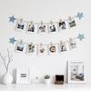 jijAcraft Mini Clothesp with String - 100Pcs Small Wooden Clothes P, Natural Brown Photo Hanging Clips, Craft Clips for Picture, Cocktails Decor,