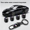 Car Wheel Tire Valve Stems Cap With Keychain Keyring Badge For M6 M5 M3 X1 X3 X5 E38 E39 E46 E53 E60 E61 E64 E70 E71 E85 E87