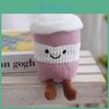 Plush Keychain Cute Cartoon Coffee Cup Pendant For Bag Decor And Gift Girls