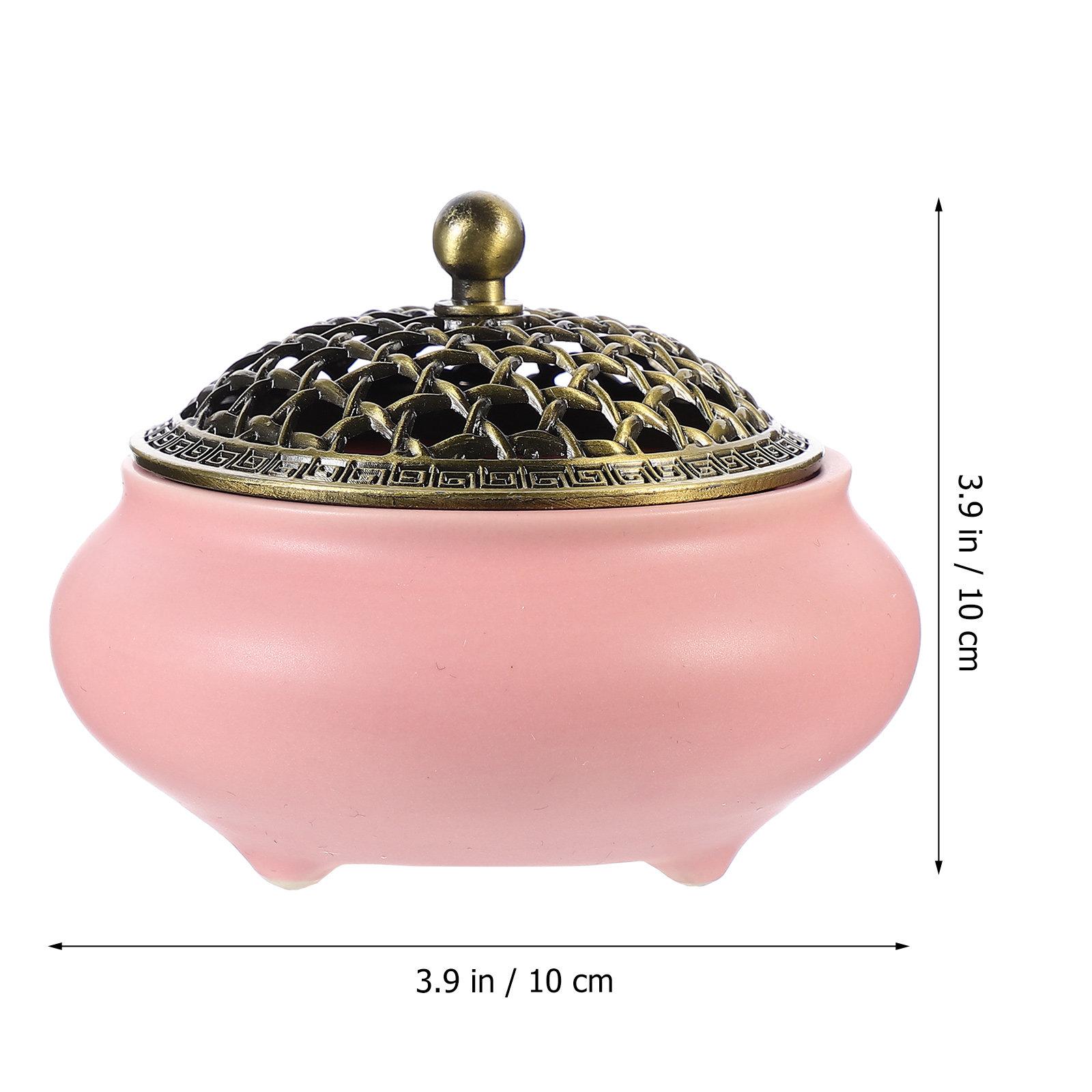 1Pcs Ceramic Incense Burner Handcrafted Home Aromatherapy Decoration Multi Functional Incense Holder for Living Room Bedroom розовый