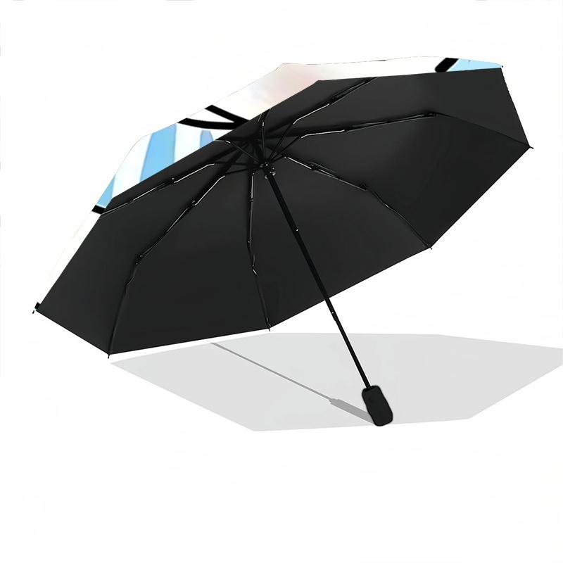 1pc Puppy Dog Automatic Opening/Closing Umbrella with Portable Tri-Fold Design, 8-Bone Iron Frame, Outdoor, Gift for Fans, Travelers, Daily Use, Perfe