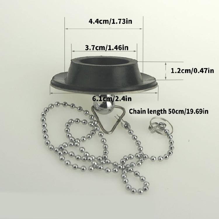 Easy to Use Washbasin Drain Stoppers with 50cm Chain multifunction Sink & Tub Drain Plugs Simple Install for Various drain