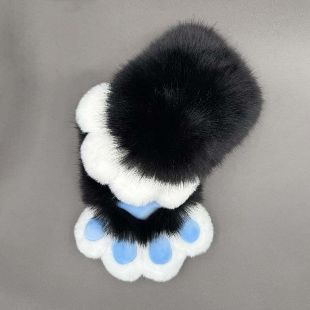 

Squeaky Kig Plush Cat Paw Gloves Cartoon Cosplay Props Kawaii Cosplay Costume Gloves Club чорний/синій
