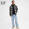 Men's Flannel Plaid Hooded Long Sleeve Shirt