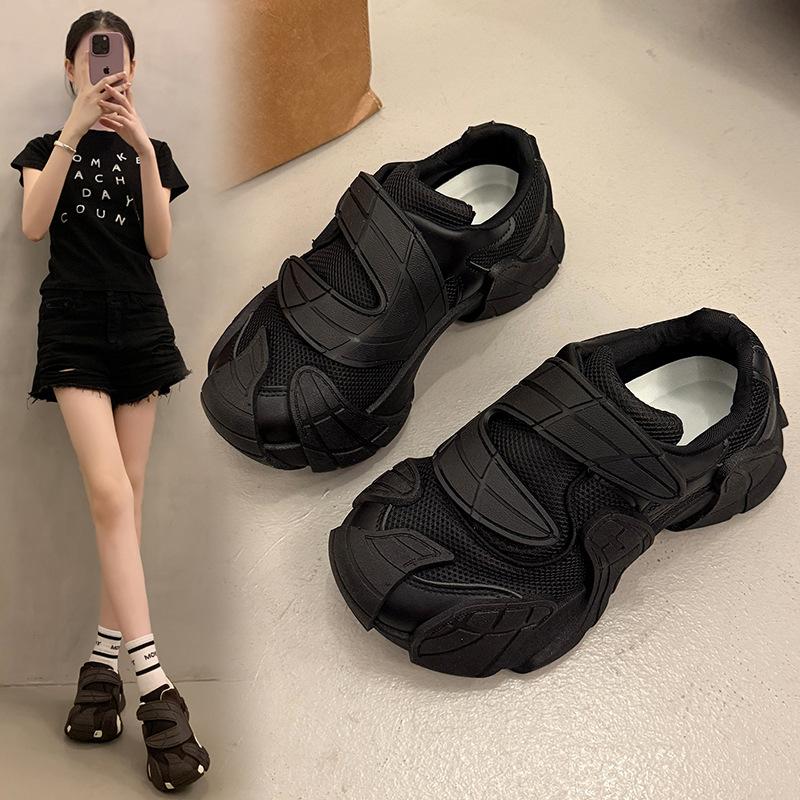 European Station Popular Velcro Octopus Daddy Shoes Women 2025 Autumn New Leather Breathable Versatile Casual Shoes