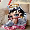 [Betty Boop Blanket] Soft Throw Blanket for Bed Sofa, Holiday Gift Blanket for Women Men Family Friend