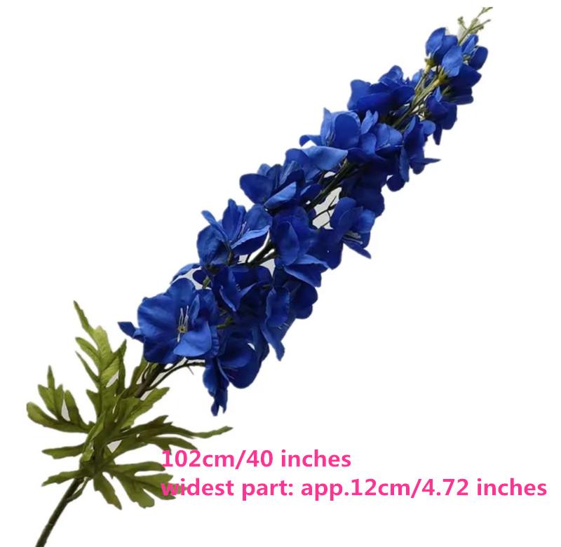 Delphinium Artificial Flower Branch Blue Color Larkspur Poisonweed Blossom Plant for Wedding Party Floral Decoration