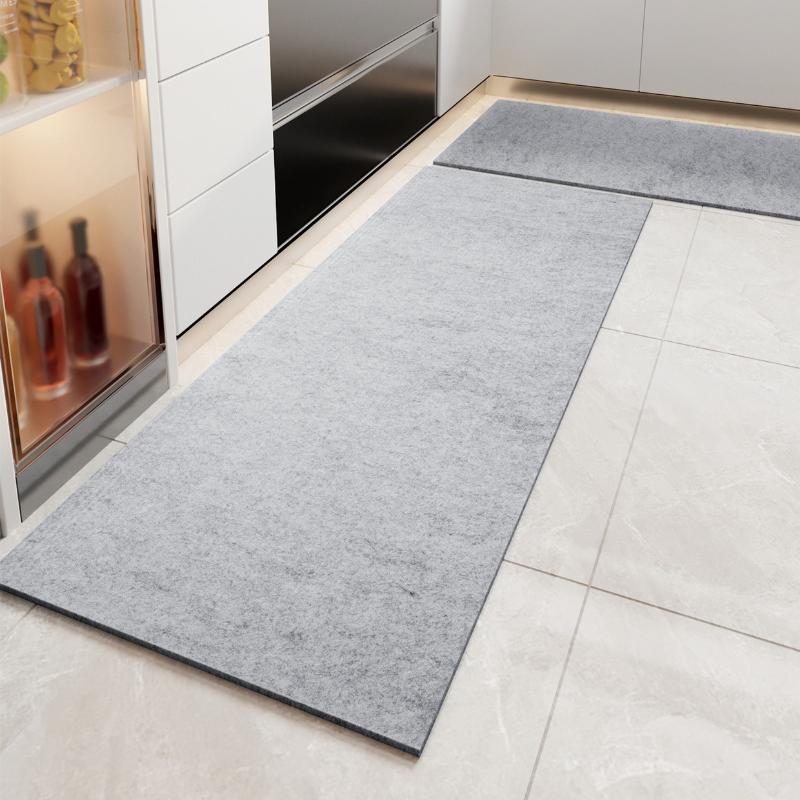Vlies Küchenteppich - Extra lange ölabsorbierende Bodenmatte, rutschfest & hautfreundlich, minimalistisches Design für die Küche