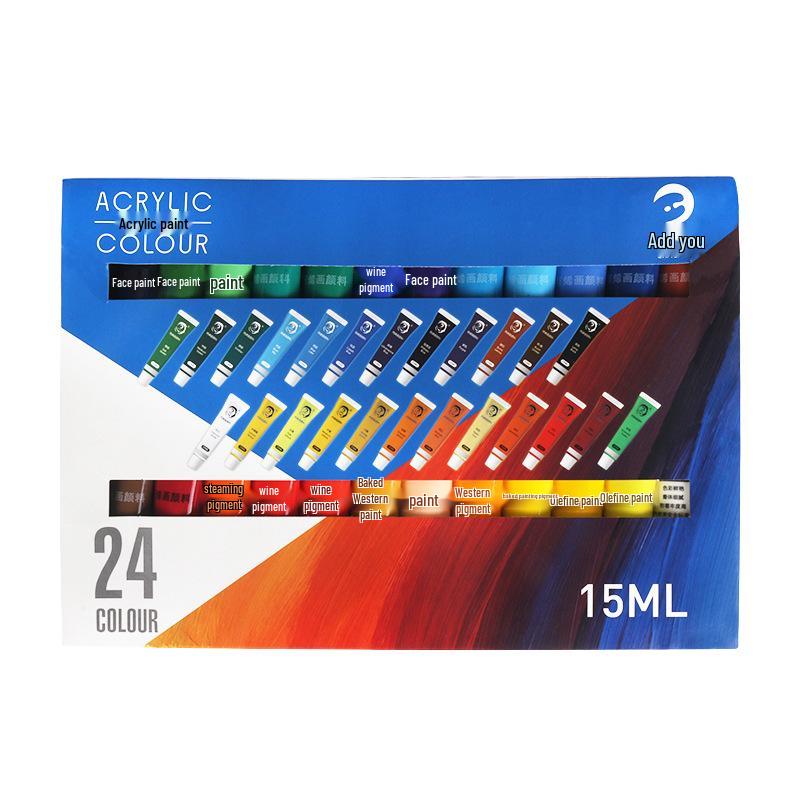 Children's 24-Color DIY Acrylic Paint Set for Clothes, Shoes, and Stone Graffiti Projects