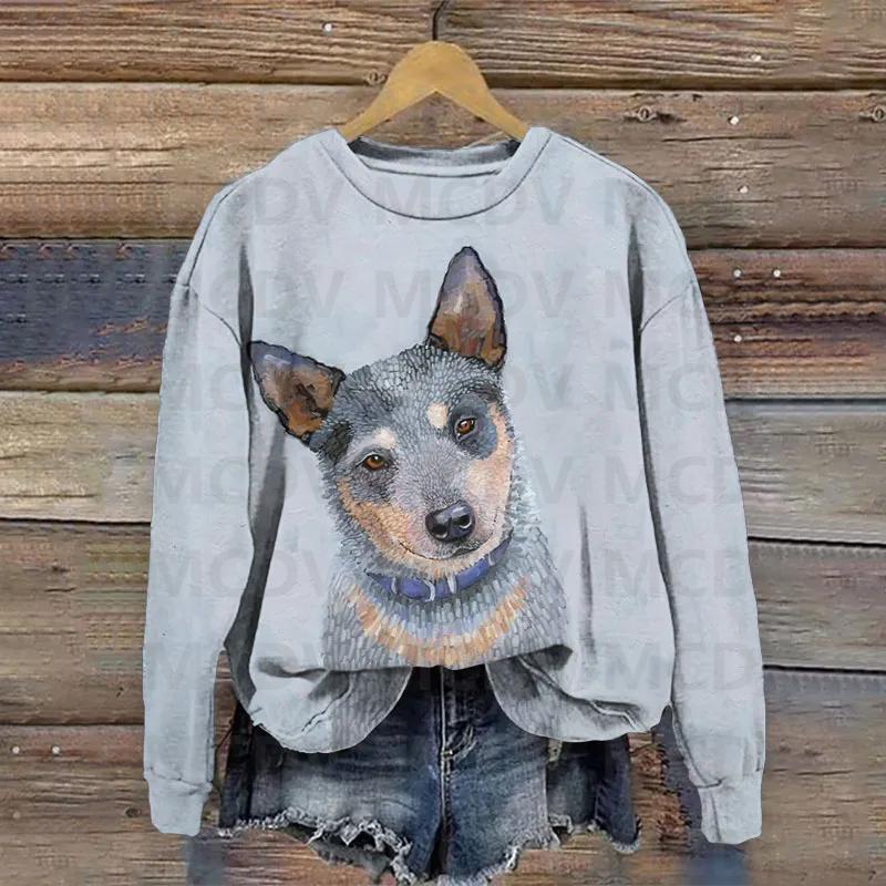 Dandelion Daisy Watercolor Ink Puppy Animal Art Design Print Sweatshirt 3D Printed Women Casual Pullover