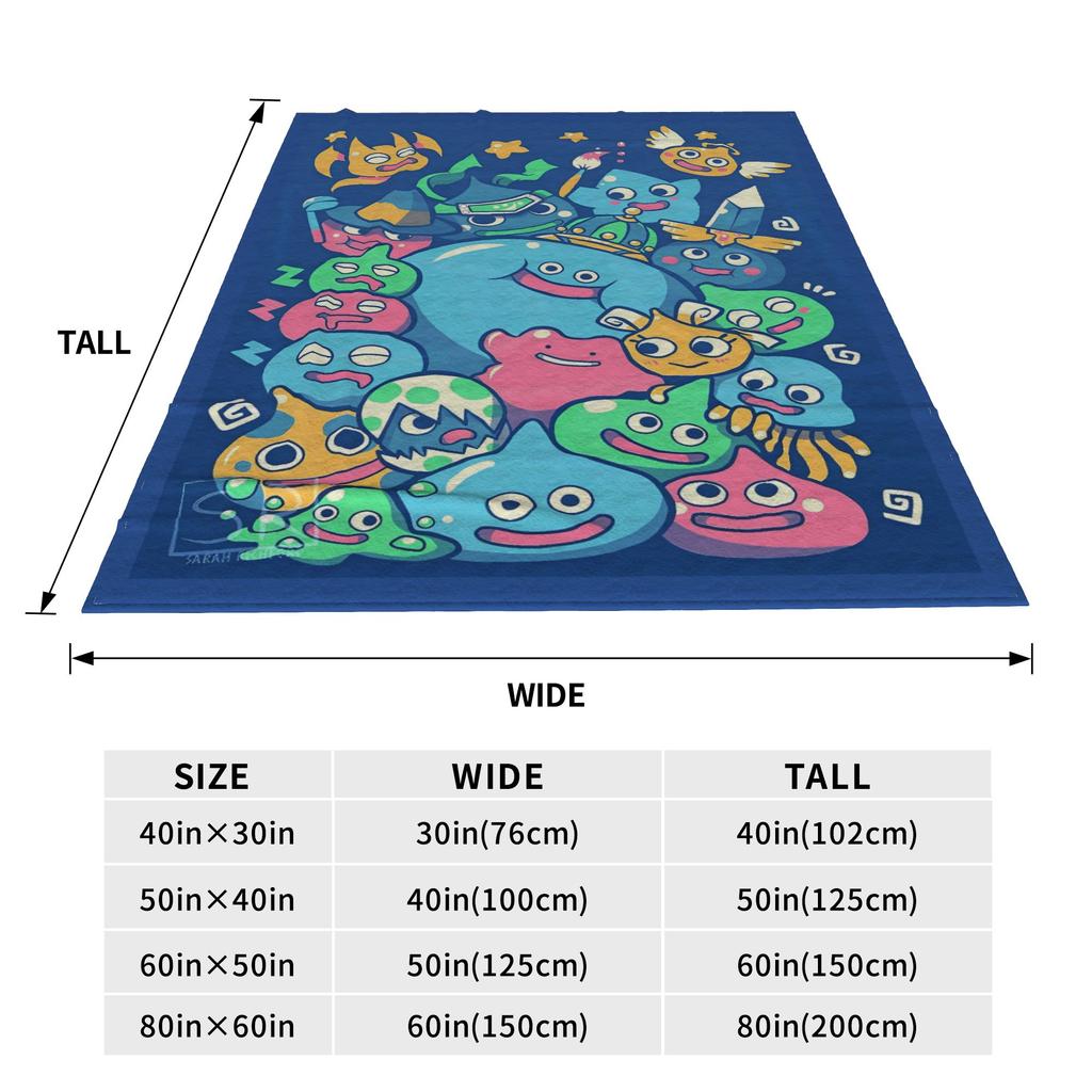 D-Dragon Quest Slime Plush Blankets Kids  Flannel Throw Blanket For Couch Chair Sofa Bed Warm Custom Quality Bedspread Gift Idea