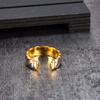 Vinterly Pure Copper Magnetic Rings Women Big Size Adjustable Gold-color 6.7mm Cuff Jewelry Wedding Bands Resizable Finger Rings