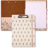 Steel Mill & Co Cute Clipboard Folio with Refillable Lined Notepad and Interior Storage Pocket, Padfolio for Work/Nursing/Teachers, Bees