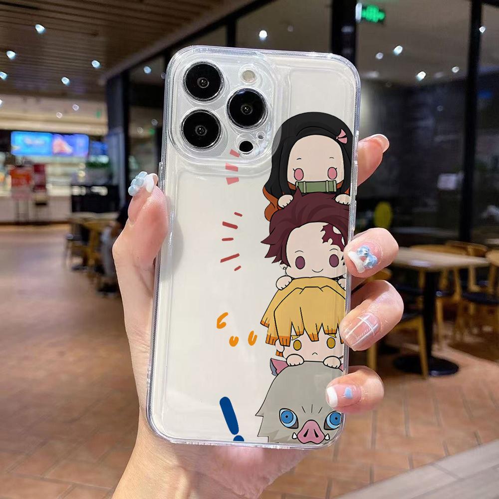Cute D-Demons S-Slayers Phone Case for iPhone 17 Air 16 15 14 Plus 13 12 11 Pro Max X Xs XR 8 e Soft TPU Transparent Cover