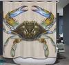Krabben Duschvorhang, 3D Krabbe, Wasserdichter Duschvorhang Benutzerdefinierter Dekorativer Badevorhang Moderne Badezimmer Accessoires Dusche