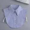 Stripes False Collar Detachable Lapel Half Shirt New Fake Collar  Women Girls