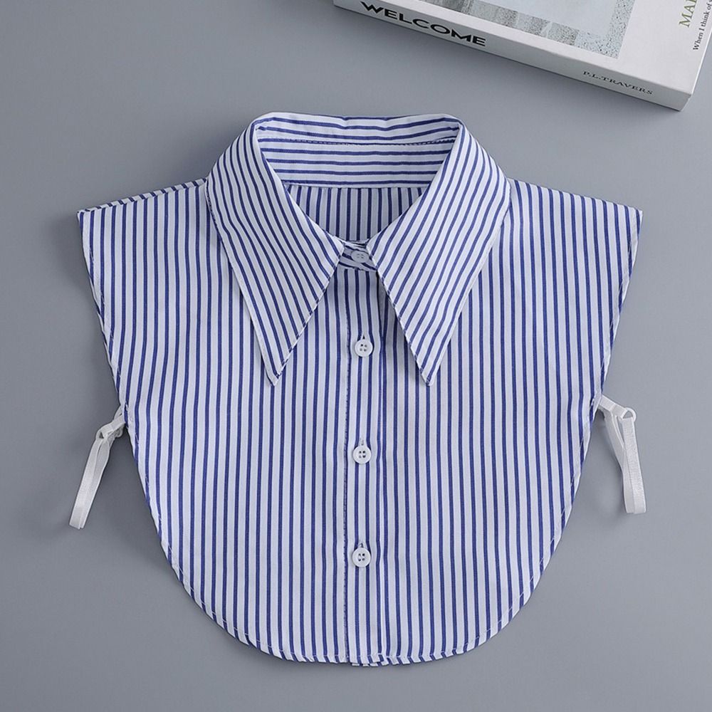 Stripes False Collar Detachable Lapel Half Shirt New Fake Collar  Women Girls