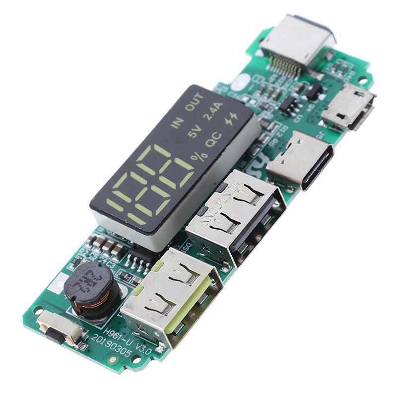 Led Dual Usb Micro Type-C Mobile Power Charging Board Usb Circuit Protection