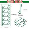 100pcs Durable Plastic Ornament Hooks Reusable Green Mini Tree Decoration Hangers for Lights Balls - for Holiday Decorations