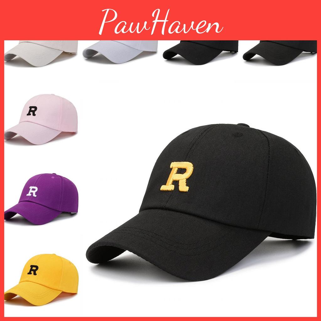 Letter R Embroidery Baseball Hat Adjustable Sun Protection Breathable Gifts