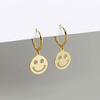 Gold Modern Style Hoop Earrings Exquisite Craft Copper Rustproof Casual Hanging Out Smiling