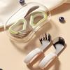 Baby Spoon Fork Set Toddler Self Feeding Training Tableware 316 Stainless Steel Silicone Handle