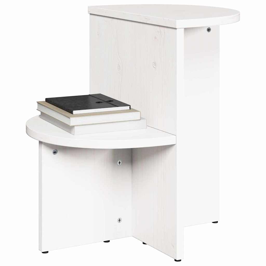 Coffee Table White 50 X 40 X 50 Cm Solid Pine Wood