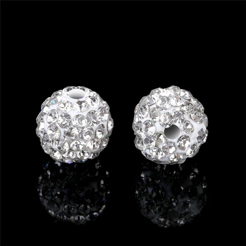 AAAF 200Pcs 10Mm White Rhinestone Beads For Bracelet Disco Balls Beads Bling Sparkly Beads White Beads For Jewelry Making