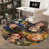1pc Demon Slayer Anime Design Round Carpet - Office Chair Mat, Non-Slip Rug for Home Decor, Living Room, Bedroom