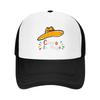 Cinco De Mayo Sombrero Mesh Trucker Hat White Black Colorful Design Breathable Adjustable Cap for Festivals and Celebrations
