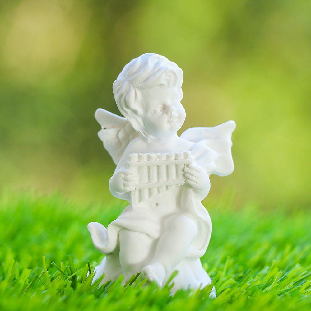 Nordic Style Resin Angel Gypsum Portraits Mini Cupid Figurines Plaster Sculpture Greek Mythology Statue Desktop Ornament Crafts