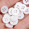 30pcs 15mm/0.59in Black White Resin Buttons Round 4 Holes Solid Color Buttons For Clothes Shirt DIY Accessories