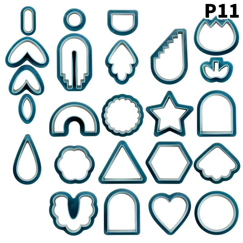 1Set Polymer Clay Earring Cutter Multiple Shapes Clay Cutter Geometric Shape Clay Pendant Polymer Clay Tool Cookie Cutter